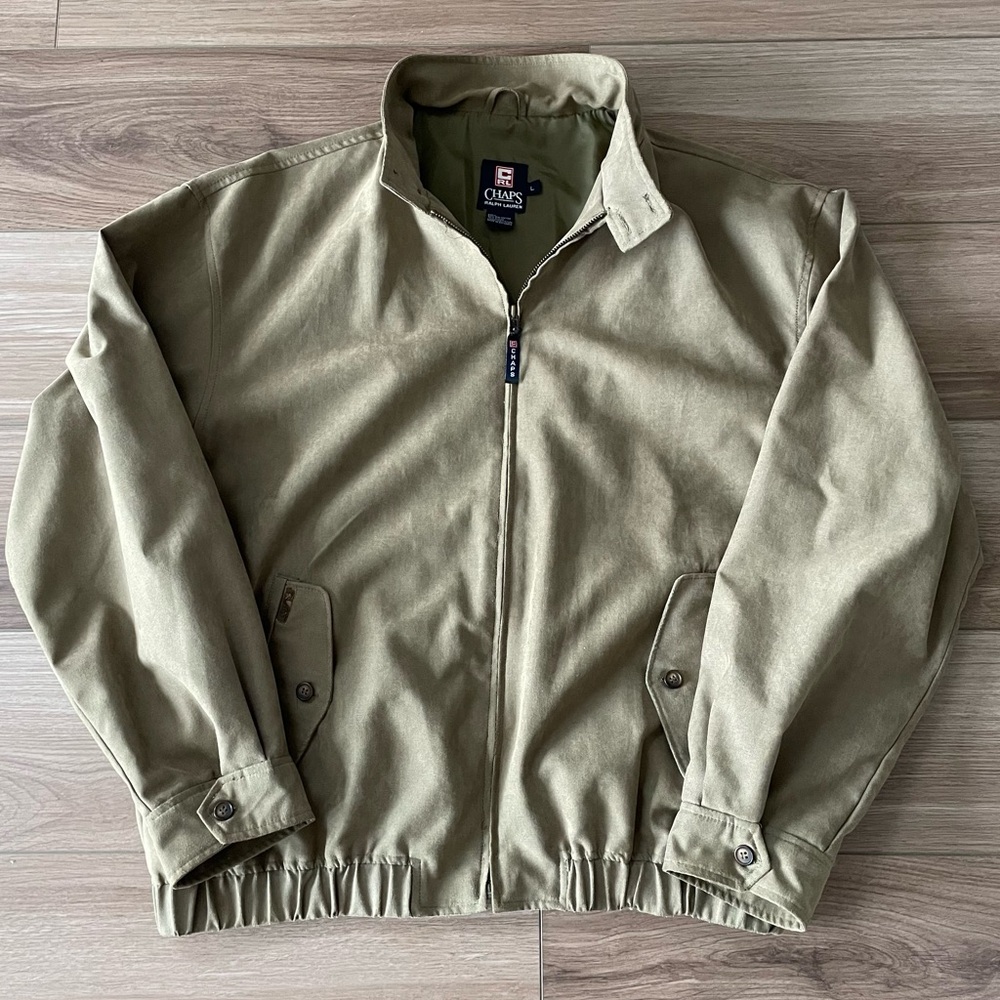 Chaps Ralph Lauren Tan Bomber Harrington Jacket